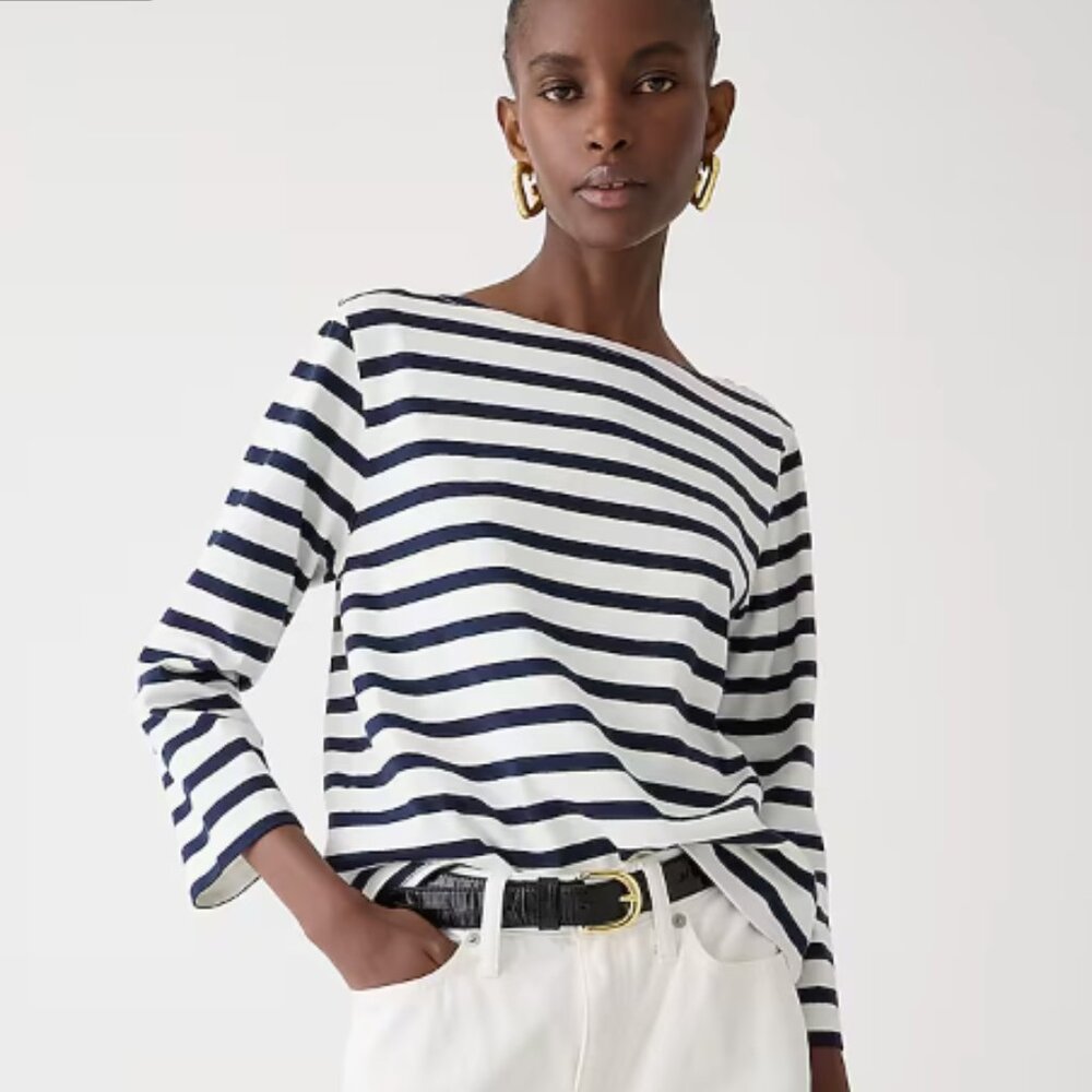 NWT Classic mariner cloth boatneck T-shirt in stripe